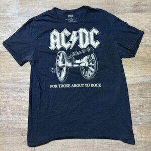 Black AC/DC 100% Cotton Shirt Size Large